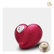 K1000   LoveHeart Keepsake Urn Pearl Red & Pol Silver w Crystal Cheap