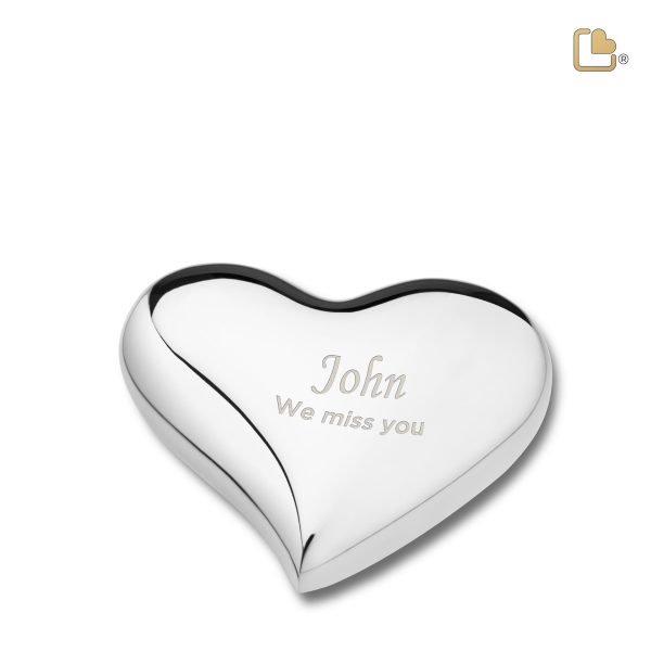 K603   Heart Keepsake Urn Pol Silver For Discount