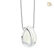 PD1077   Tulip Ashes Pendant Pearl White & Pol Silver For Discount