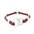 Red Wine Avril with Accents in 3 Metal Tones-Wholesale Sale