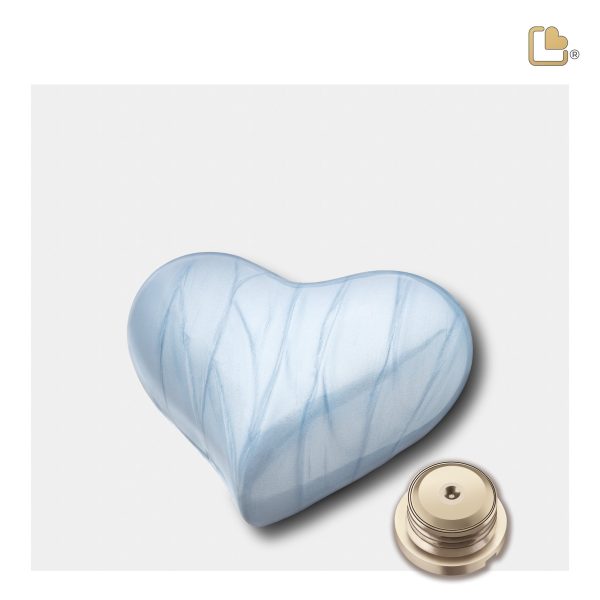 H668   Heart Child Urn Pearl Blue Online now