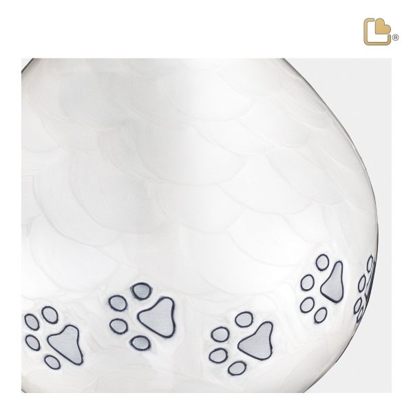 P635L   LoveDrop Large Pet Urn Pearl White & Bru Pewter Discount