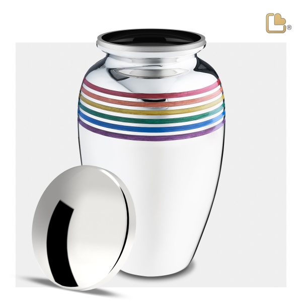 A222   Pride Rainbow Standard Adult Urn Pol Silver Cheap