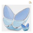 K1041   Wings of Hope Keepsake Urn Pearl Blue & Pol Silver Fashion