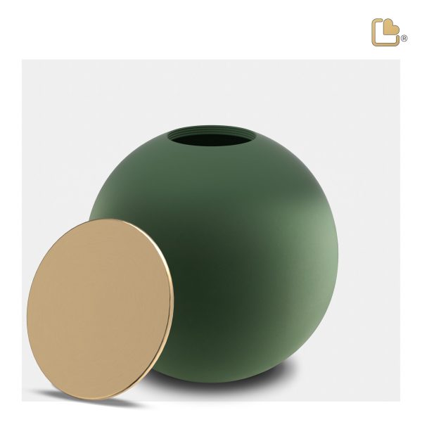 A1071   Crescent Sphere Standard Adult Urn Sage Green & Bru Gold Online