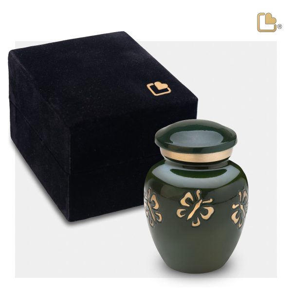 K571   Divine Butterfly Quest Keepsake Urn Green & Bru Gold For Cheap