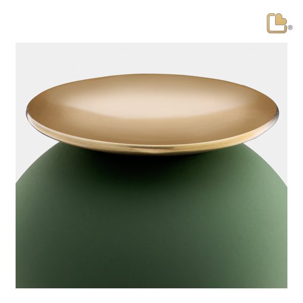 A1071   Crescent Sphere Standard Adult Urn Sage Green & Bru Gold Online