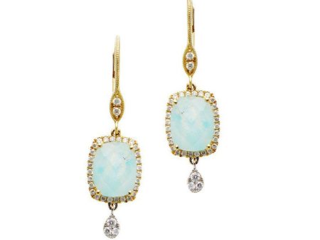 Amazonite Gold Drop Earrings For Sale