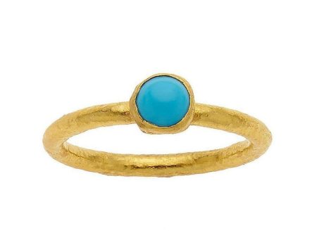 Ara 24k Gold Turquoise Stackable Ring 24k Gold Discount