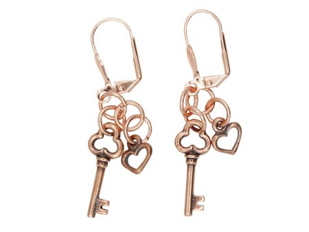 Heart & Key in Rose Gold Hot on Sale