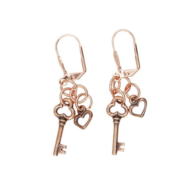 Heart & Key in Rose Gold Hot on Sale