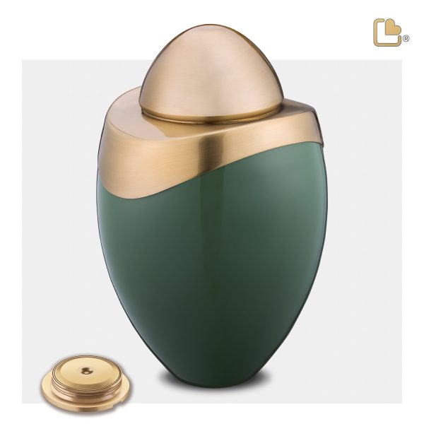 A362   Amore Standard Adult Urn Sage Green & Bru Gold Discount