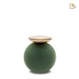 K1071   Crescent Sphere Keepsake Urn Sage Green & Bru Gold For Cheap