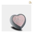 H584   Drop Heart Keepsake Urn French Grey & Bru RoseGold For Discount