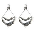 Crystal Framed Suspended Crescent Earrings Supply