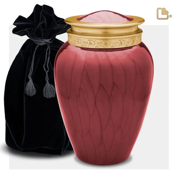 A299   Blessing Standard Adult Urn Pearl Crimson & Bru Gold For Sale