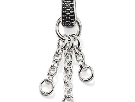 Necklace Charm Carrier With Black Zirconia on Sale