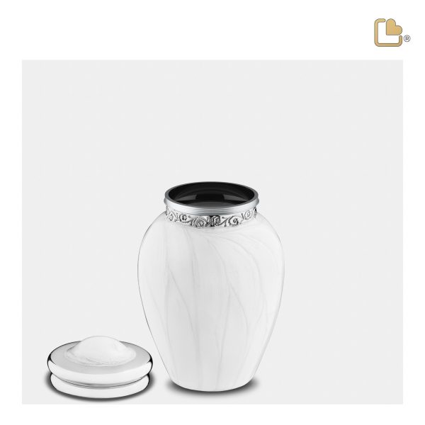 K297   Blessing Keepsake Urn Pearl White & Pol Silver Online