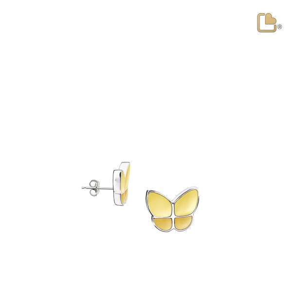 ER1203   Wings of Hope Stud Earrings Pearl Yellow & Pol Silver Online Sale