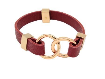 Edge Red Wine Avril Bracelet in 3 Metal Tones-Wholesale Online now