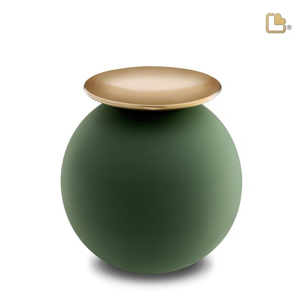 A1071   Crescent Sphere Standard Adult Urn Sage Green & Bru Gold Online