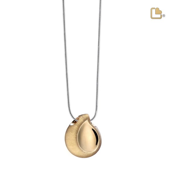 PD1021   TearDrop Ashes Pendant Pol & Bru Gold Vermeil For Discount