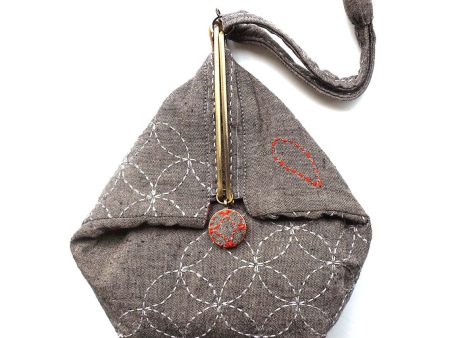 Sashiko Side Clasp Purse Kit – Brown For Sale