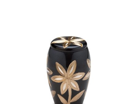 K503   Majestic Lilies Keepsake Urn Midnight & Bru Pewter Hot on Sale