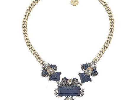 Midnight Blue Crystal Cluster Necklace Online