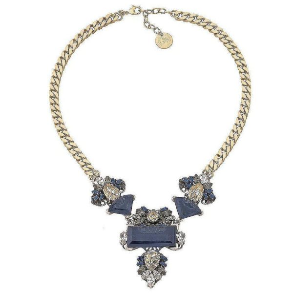 Midnight Blue Crystal Cluster Necklace Online