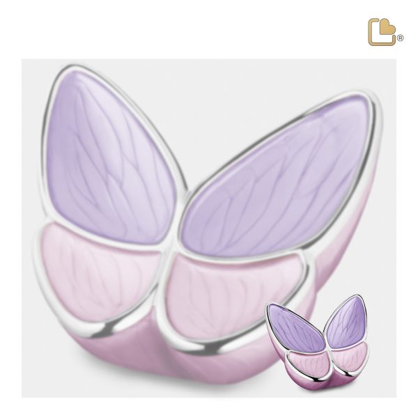 K1040   Wings of Hope Keepsake Urn Pearl Lavender & Pol Silver Online