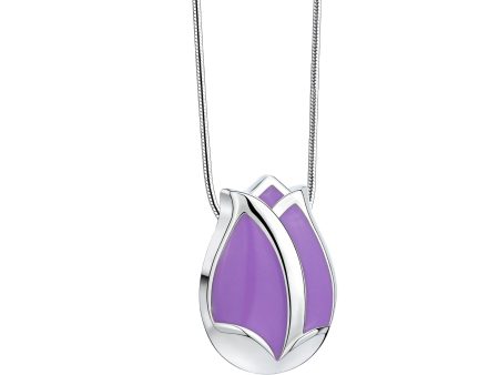 PD1076   Tulip Ashes Pendant Pearl Purple & Pol Silver Sale