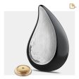 A582   TearDrop Standard Adult Urn Black & Hmd Silver Fashion