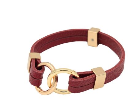 Red Wine Avril - Two Row - Bracelet in 3 Metal Tones-Wholesale on Sale