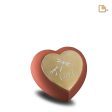 H587   Drop Heart Keepsake Urn Terracota & Bru Gold Online Hot Sale