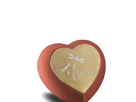 H587   Drop Heart Keepsake Urn Terracota & Bru Gold Online Hot Sale