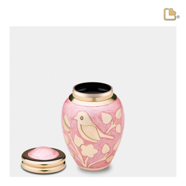 K281   BlessingBirds Keepsake Urn Pearl Pink & Pol Gold Online