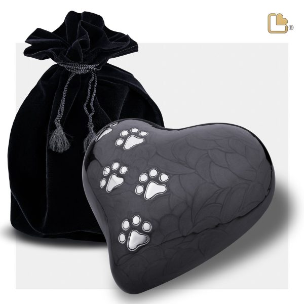 P640M   Medium Heart Pet Urn Pearl Midnight & Bru Pewter Online now