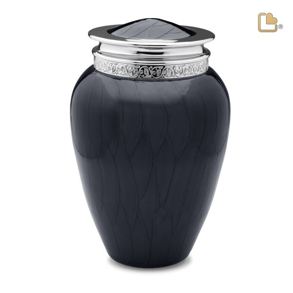 A292   Blessing Standard Adult Urn Pearl Midnight & Pol Silver For Cheap