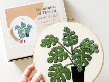 Monstera Embroidery Kit by Mountains of Thread Sale