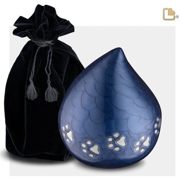 P645M   LoveDrop Medium Pet Urn Blue & Bru Pewter For Discount