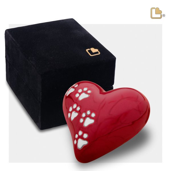 P637K   Keepsake Heart Pet Urn Pearl Red & Bru Pewter on Sale