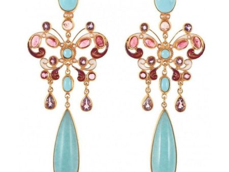 Amazonite Butterfly Drop Earrings Online now