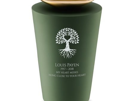 A1070   Crescent Tall Standard Adult Urn Sage Green & Bru Gold on Sale