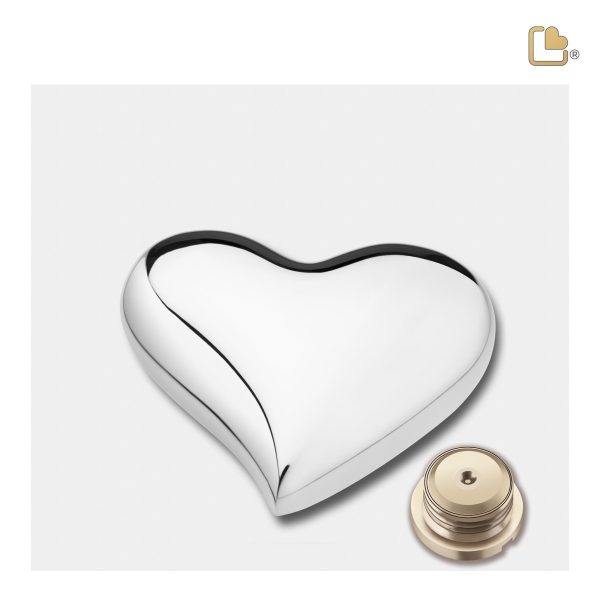 K603   Heart Keepsake Urn Pol Silver For Discount