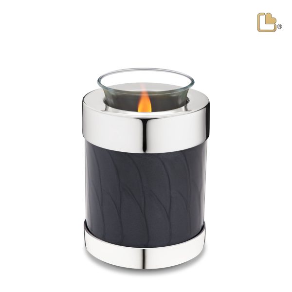 T666   Tealight Urn Pearl Midnight & Pol Silver Discount