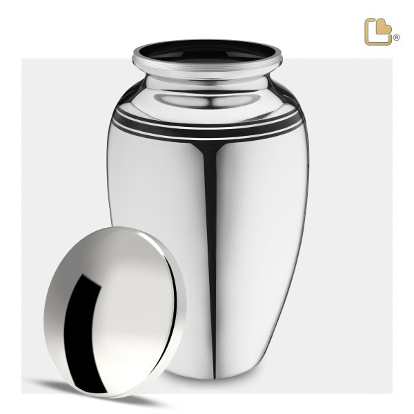 A218   ArtDeco Standard Adult Urn Pol Silver Hot on Sale