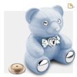 C1011   CuddleBear Child Urn Pearl Blue & Pol Silver w Crystal Online Sale