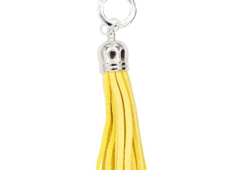 Moxie Yellow Faux Suede Tassel, 2.25  with Silver HardWear Online