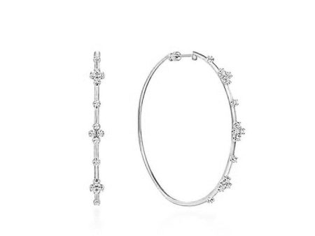 Quatrefoil Classic Diamond Hoops 1.5  Dia Discount